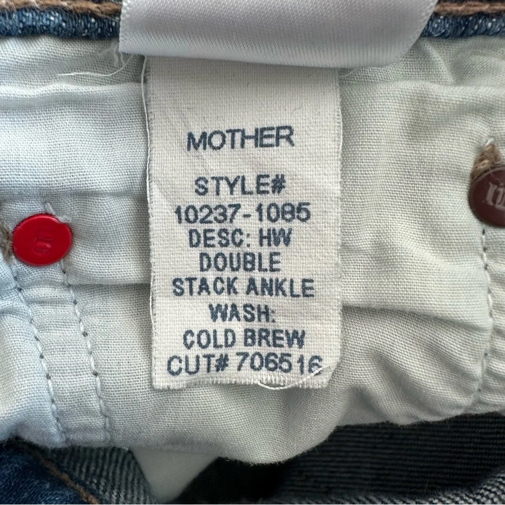 Snacks MOTHER Jeans Double Stack Ankle Cold Brew Tapered High Rise Size 25 - Picture 10 of 16